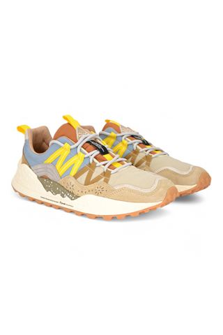 Sneaker uomo in nylon e camoscio multicolore. FLOWER MOUNTAIN | WASHI MAN-SAND GREY